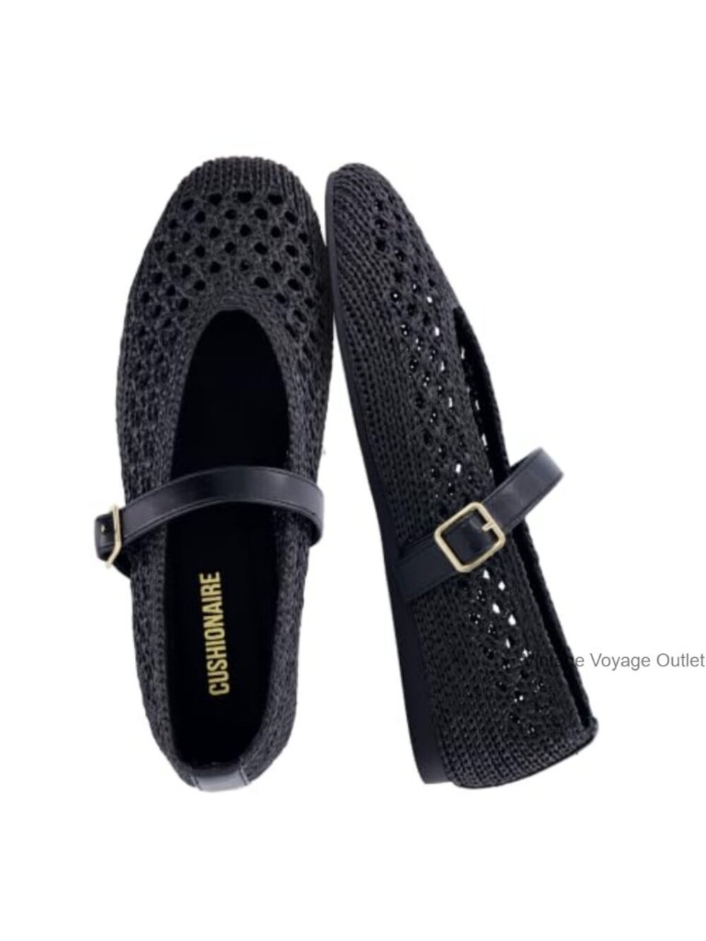 Woven Mary Jane Ballet Flats with Adjustable Buckle Strap
